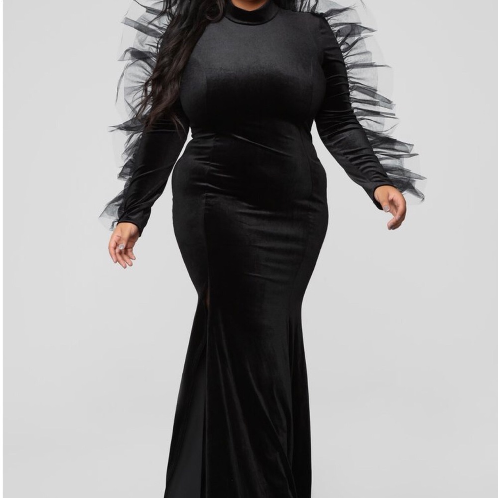 Black velvet dress
